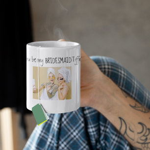 Modern 3 Fotos Kollage Vill du vara min brudtjänst Kaffemugg