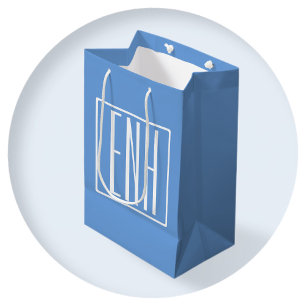 Modern 3-Initialer-monogram   Mjuk blå