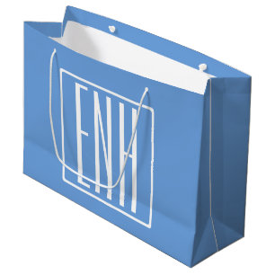 Modern 3-Initialer-monogram   Mjuk blå