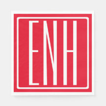 Modern 3-Initialer-monogram | Röd (eller dyr)