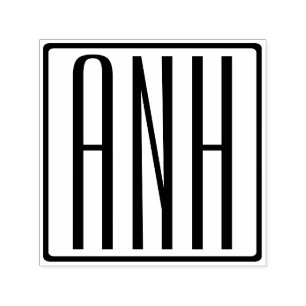Modern 3-Initialer-monogram Självfärgande Stämpel