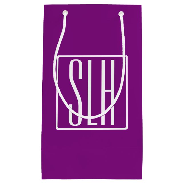 Modern 3-Initialer-monogram | Vit och Lila (Framsidan)