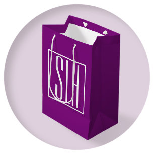 Modern 3-Initialer-monogram Vit och Lila
