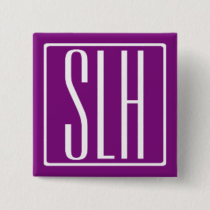 Modern 3-Initialer-monogram   Vit och Lila Knapp