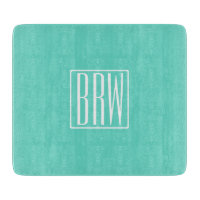 Modern 3-Initialer-monogram | Vit på Aqua