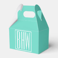 Modern 3-Initialer-monogram | Vit på Aqua