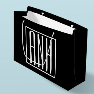 Modern 3-Initialer-monogram   Vit på svart