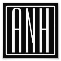 Modern 3-Initialer-monogram | Vit på svart