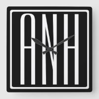 Modern 3-Initialer-monogram | Vit på svart