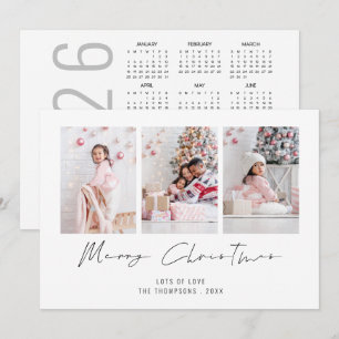 Modern 3 Photo 2026 Calendar God jul Julkort