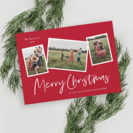 Modern 3 Photo Collage God jul Julkort