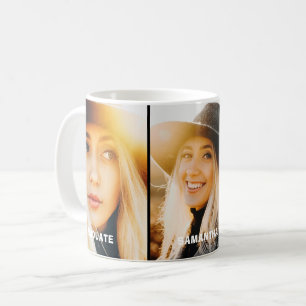 Modern 3 Photo Collage Studenten Kaffemugg