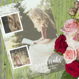 Modern 3 Photo Graduation Announcement Inbjudningar