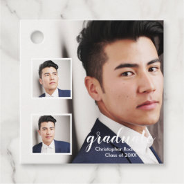 Modern 3 Photo Graduation Gåvor Etiketter