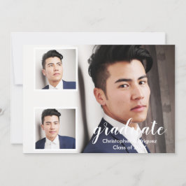 Modern 3 Photo Graduation Inbjudningar