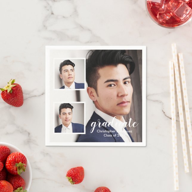 Modern 3 Photo Graduation Pappersservett (Insitu)