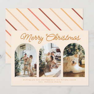 Modern 3Arch Curve Photo jul Terracotta Julkort