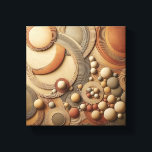 Modern 3D Abstract Geometric Art - Layered Concent Canvastryck<br><div class="desc">A captivating 3D digital composition featuring an intricate arrangement of layered concentric circles and smooth floating spheres. The artwork showcases a harmonious blend of warm earth tones, including terracotta, sand, taupe, and charcoal grey. With its rich textures and rhythmic depth, this sophisticated piece is perfect for adding a modern, architectural...</div>