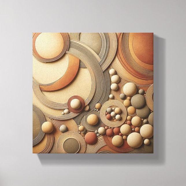 Modern 3D Abstract Geometric Art - Layered Concent Canvastryck (Framsida)