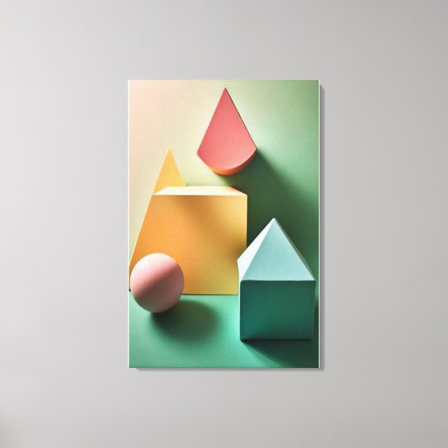 Modern 3D Abstract Minimalist Shapes Canvas Art (Framsida)