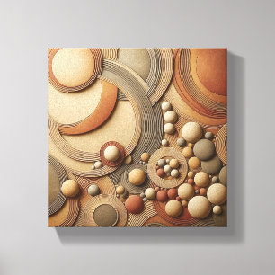 Modern 3D Abstrakt Geometrisk Konst - Skiktad Konc Canvastryck
