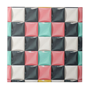 Modern 3D-böjd panel Mönster i pastel & träkol Kakelplatta