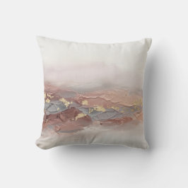 Modern 3D Impasto Rodnad Terrakotta Guld Kudde
