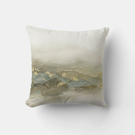 Modern 3D Impasto Salvia Olivgrön Guld Kudde