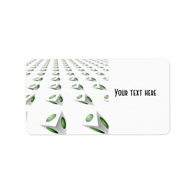 Modern 3D-kubdesign Adressetikett (Framsidan)