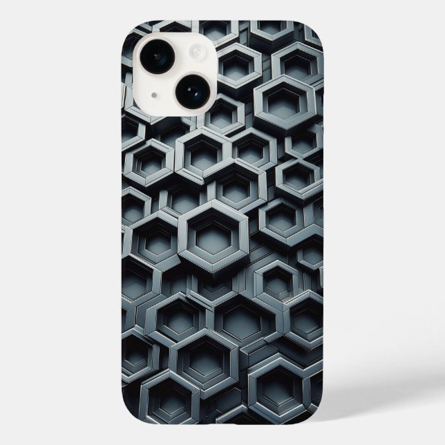 Modern 3D Metallic Hexagon Phone Case - Industrial (Baksida)