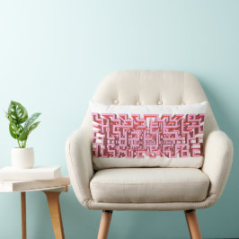Modern 3D Pink Maze Lumbar Pillow Lumbarkudde