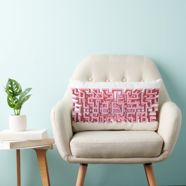 Modern 3D Pink Maze Lumbar Pillow Lumbarkudde (Stol)