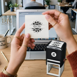Modern 3D Rosafärgad Orange Blommig Mandala-doodle Självfärgande Stämpel