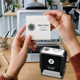 Modern 3D Rosafärgad Orange Blommig Mandala Doodle Självfärgande Stämpel