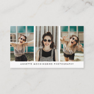 Modern 3Photo Photography Business C Visitkort