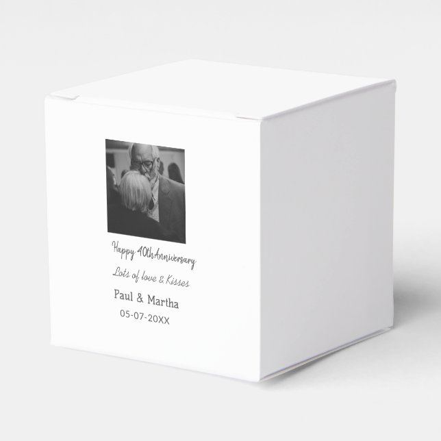 Modern 40-årsjubileum för lycklig lägger till namn presentaskar (Framsidan Sidan)