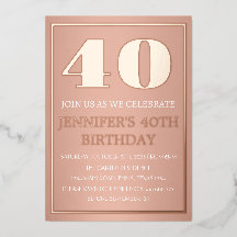 Modern 40:e födelsedag med Ro-guldfärgad QR-kod Gl