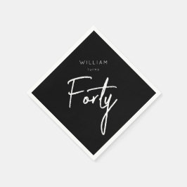 Modern 40:e fyrtioårsdagarsvecka svart på manarna pappersservett