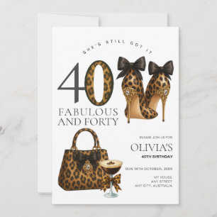 Modern 40:e leopard- och gepardtryck, trendigt fyr inbjudningar