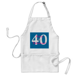 Modern 40 & Fantastisk! Rolig födelsedag Blå & Het Förkläde
