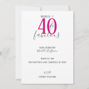 Modern 40 och Fabulous Födelsedagsfest inbjudan