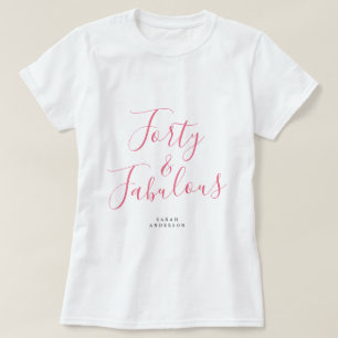 Modern 40 snyggt anpassat namn 40:e födelsedagsgåv t shirt