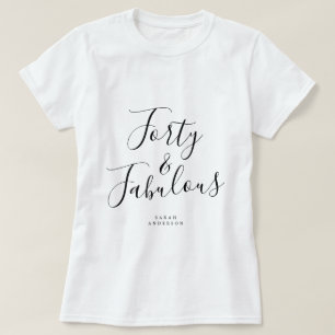 Modern 40 snyggt anpassat namn 40:e födelsedagsgåv t shirt