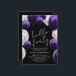Modern 40th Birthday Black Silver Purple Balloons  Inbjudningar<br><div class="desc">Modern black and purple with silver invitation Template is perfect for stylish birthday party. Elegant-minimalistic themed invite is full of fun and modern design elements,  elegant calligraphy and modern fonts. Birthdays are special days,  and this invite can help it make a memorable for friends.</div>