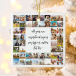 Modern 48-fotokollage-Anpassningsbar, offert Julgransprydnad Keramik<br><div class="desc">Skapa en egen personlig-citattornament med 48 av bilder bredvid anpassningsbar i elegant-skriptcalligrafi. All text och färg och kan justeras enligt dina önskemål i den här designen.</div>