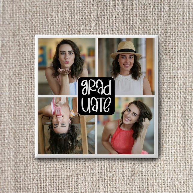 Modern 4 Anpassad examensfoto collage Examen Knapp (Skapare uppladdad)