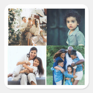 Modern 4-Anpassningsbar-foton Fyrkantigt Klistermärke