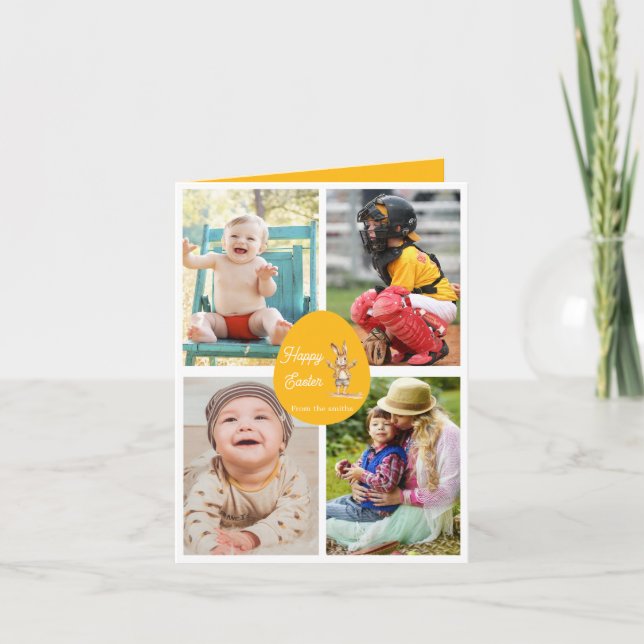 Modern 4 bild påsk helgkort (Framsida)