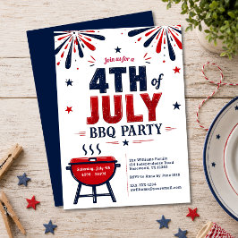 Modern 4:e juli BBQ-fest-inbjudan Inbjudningar