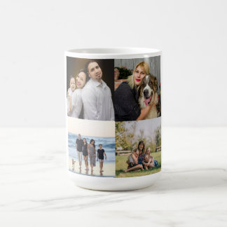 Modern 4-familjens fotokollage-Anpassningsbar Kaffemugg